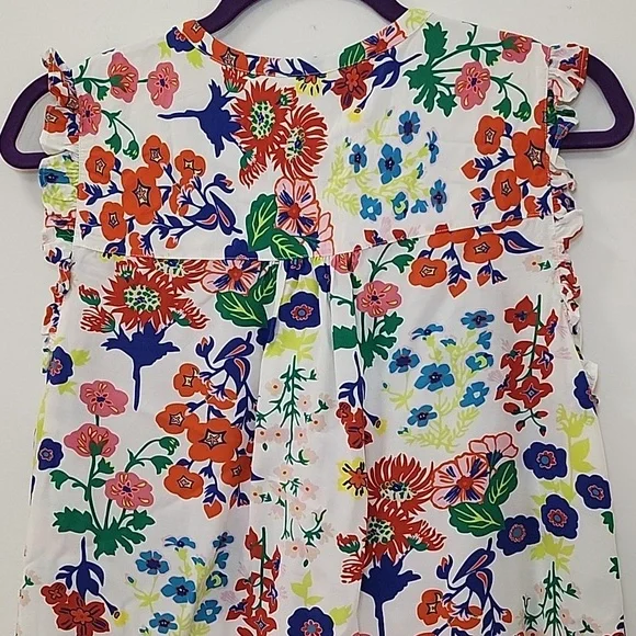 Boden Flame Scarlet Diamond Terrace Alicia Red and Pink Floral Blouse Size 8 - Picture 10 of 16